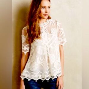 Anthropologie HD in Paris Pineapple Lace
Blouse - Size 4